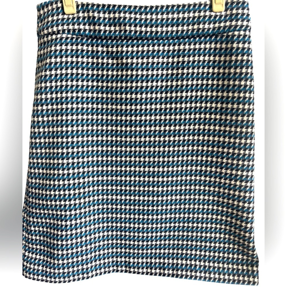 Talbots Houndstooth Wool Blend Lined Pencil Skirt Size 8